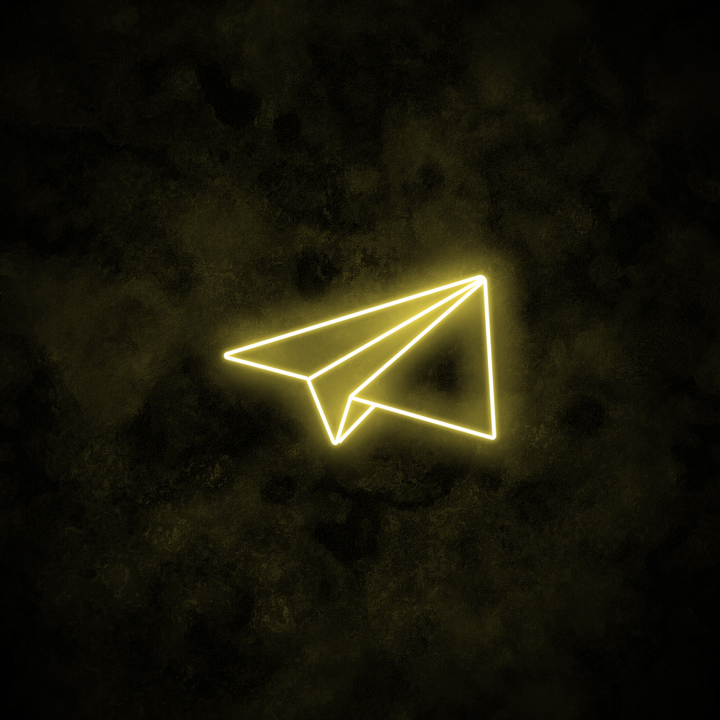 "Paper Airplane" Neon Sign