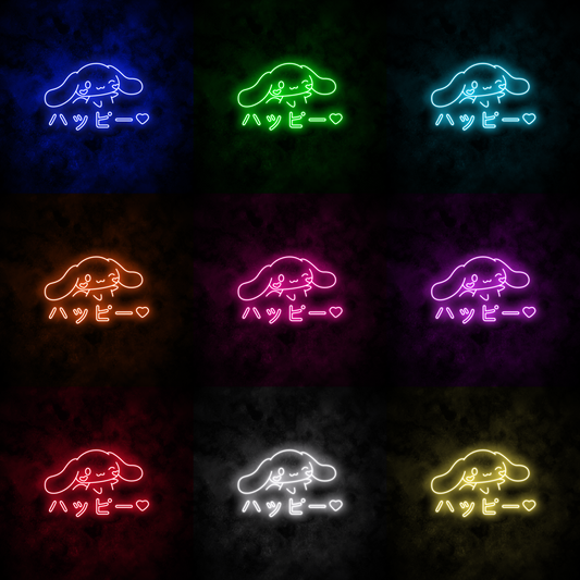 "Cinnamoroll Happy" Neon Sign