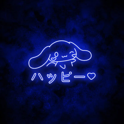 Cinnamoroll Happy Neon Sign Blue