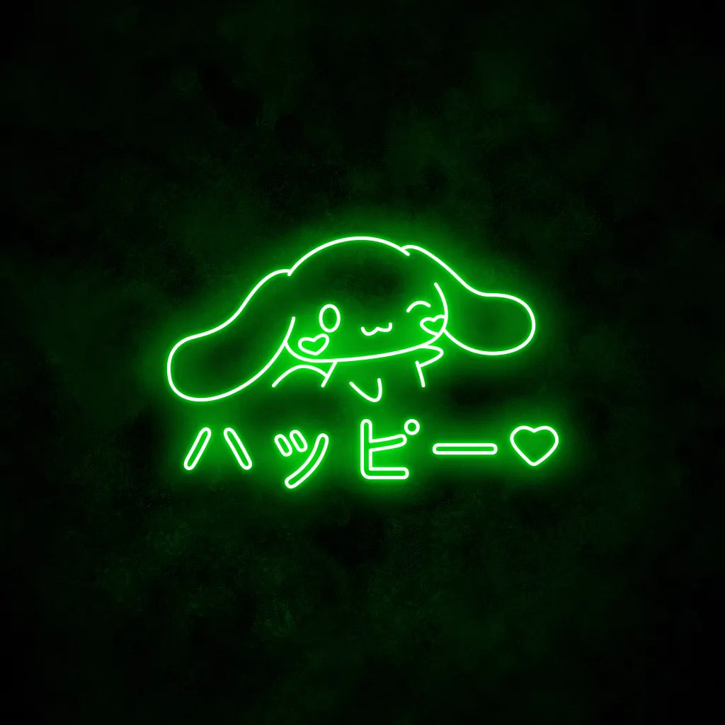 Cinnamoroll Happy Neon Sign Green