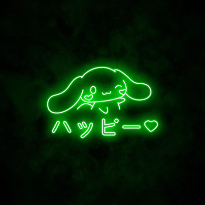 Cinnamoroll Happy Neon Sign Green