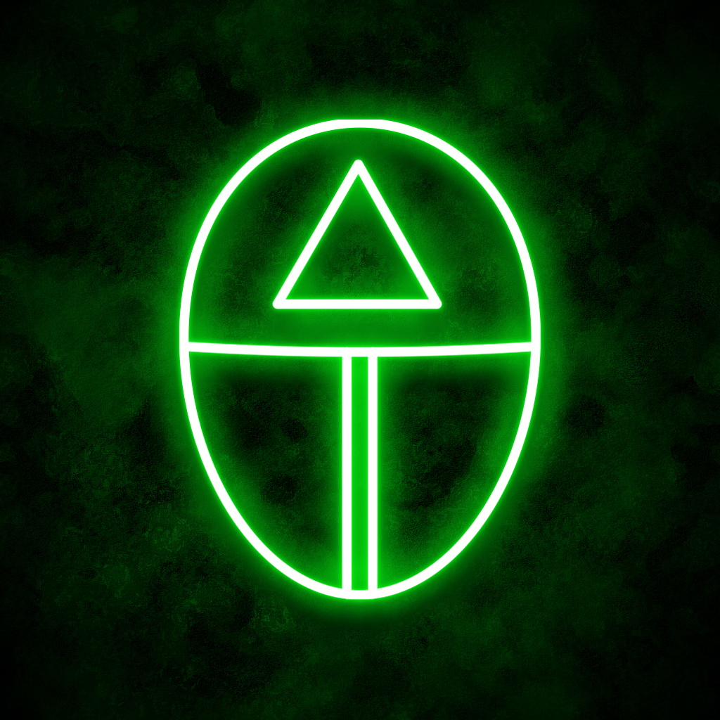 "Triangle Mask" Neon Sign