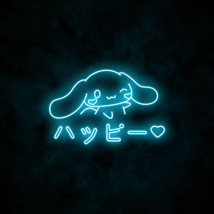 Cinnamoroll Happy Neon Sign Light Blue