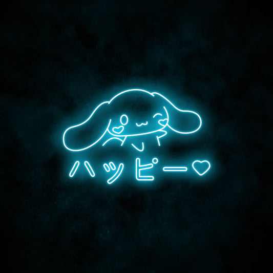 Cinnamoroll Happy Neon Sign Light Blue
