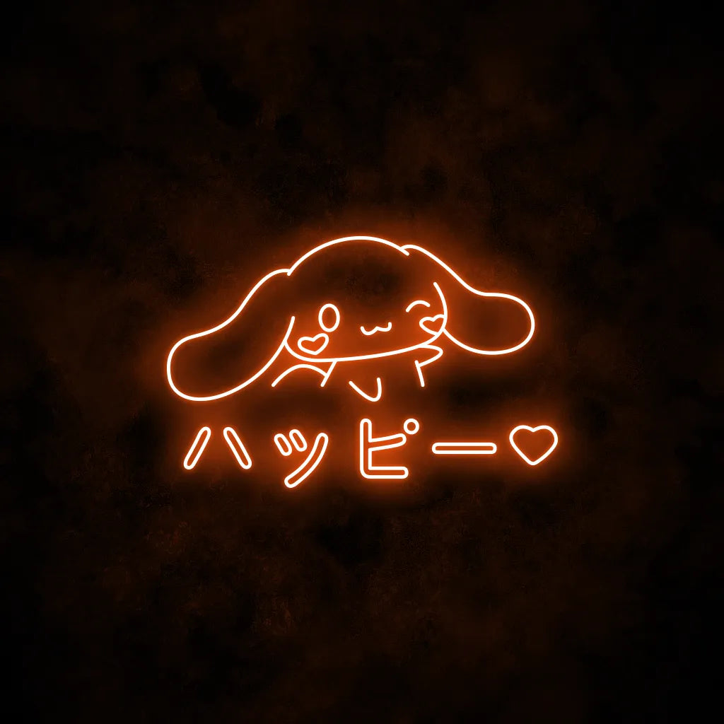 Cinnamoroll Happy Neon Sign Orange