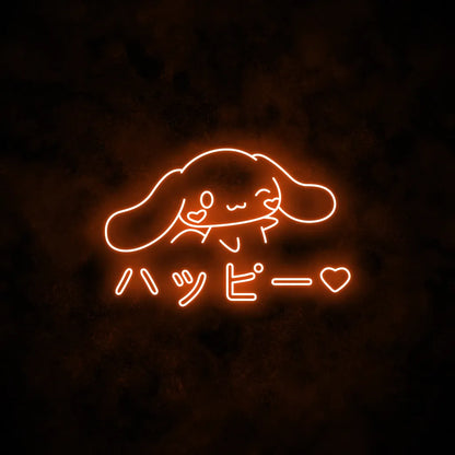 Cinnamoroll Happy Neon Sign Orange