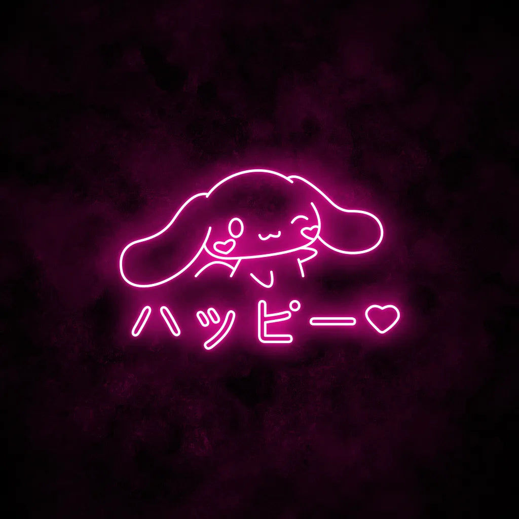 Cinnamoroll Happy Neon Sign Pink