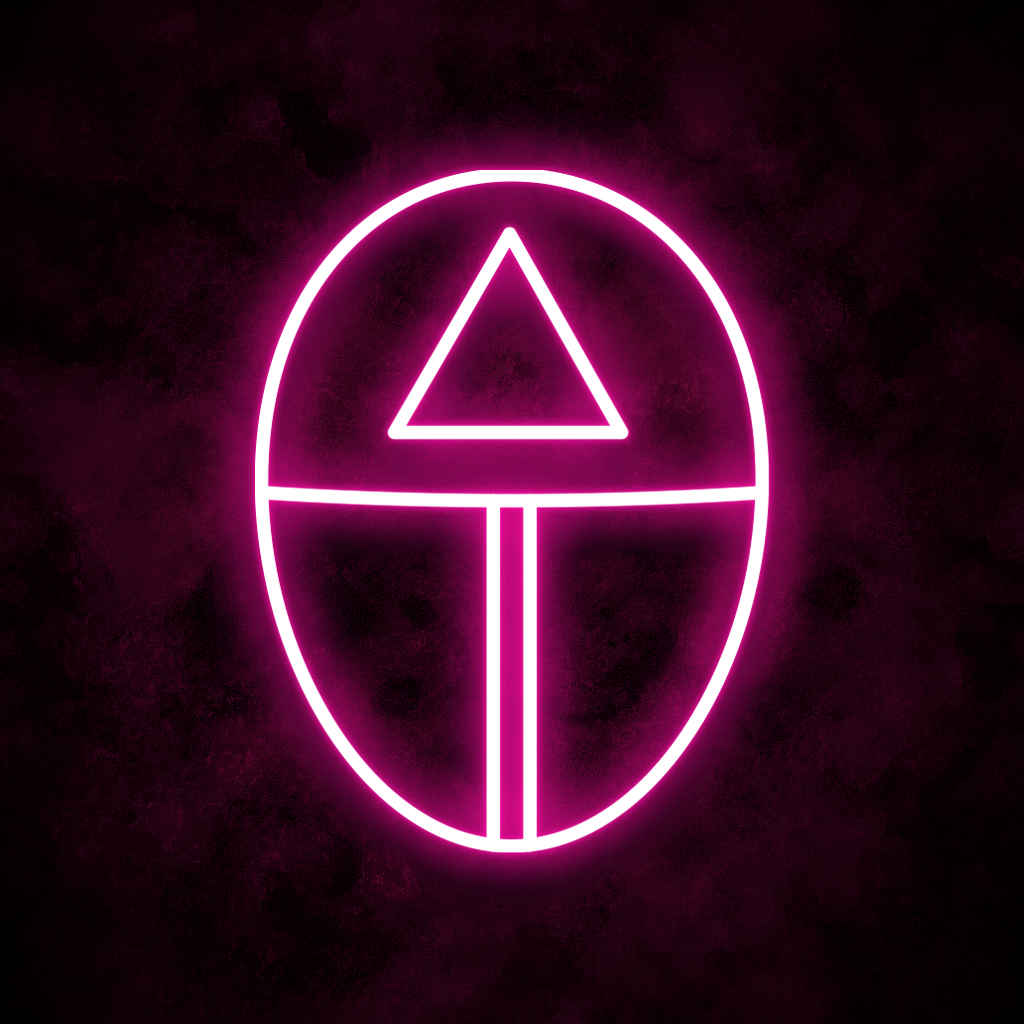 "Triangle Mask" Neon Sign