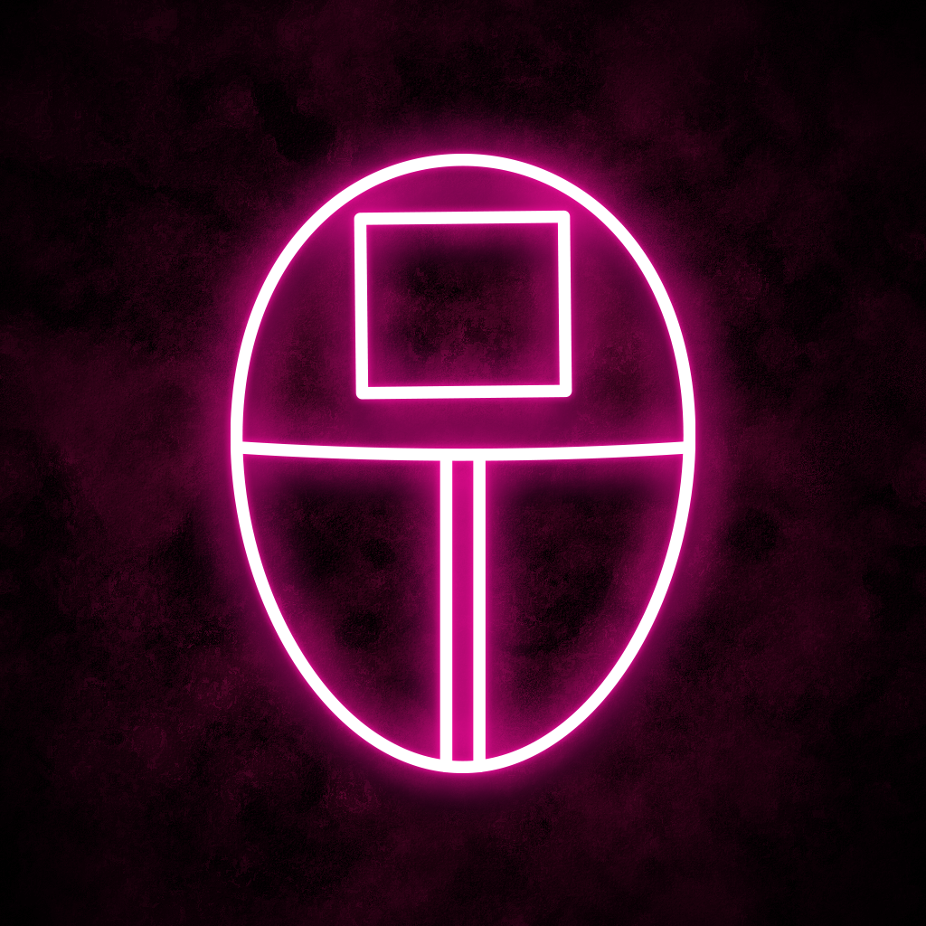 "Square Mask" Neon Sign