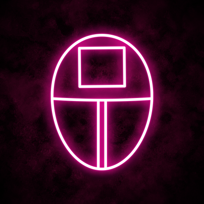 "Square Mask" Neon Sign