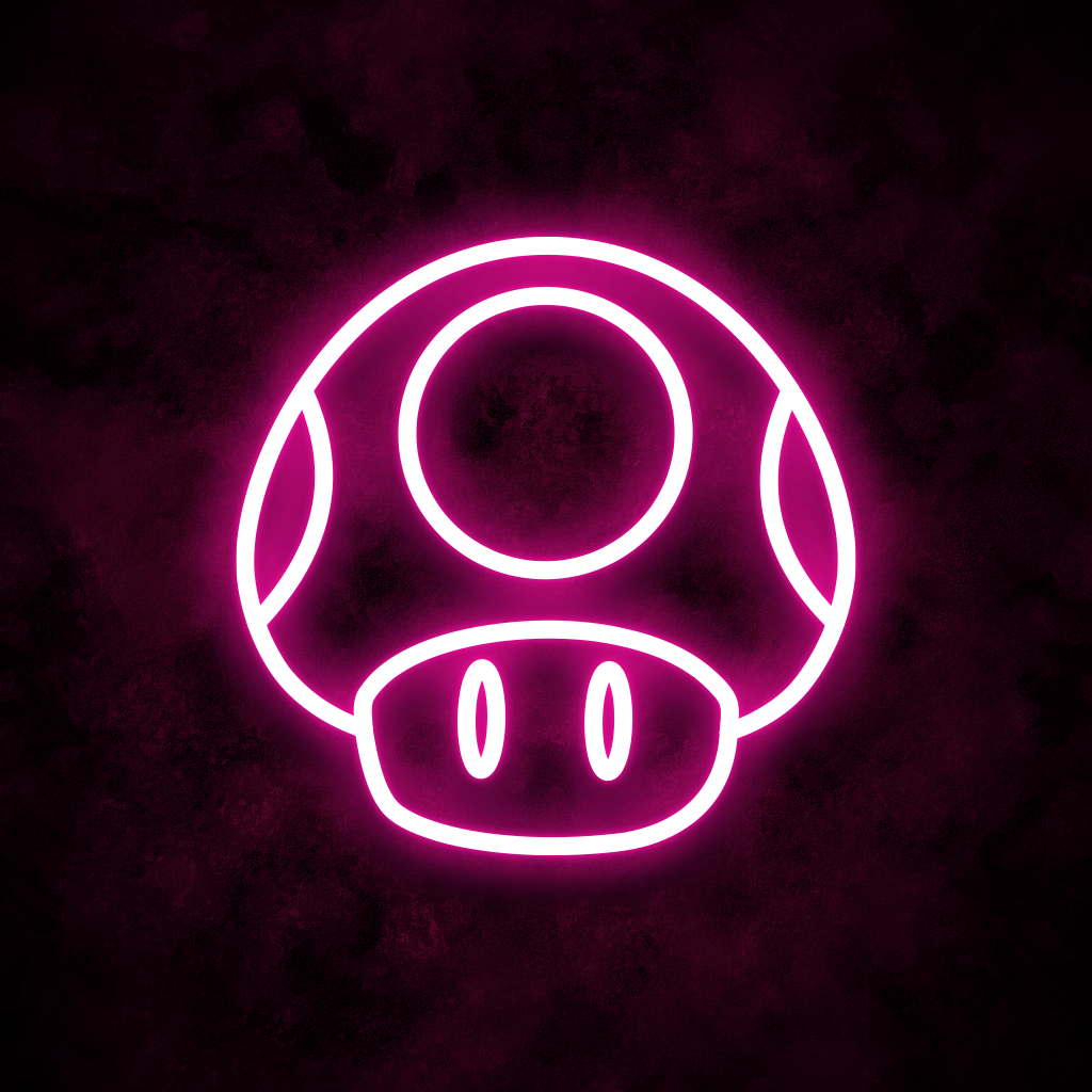 "Super Mushroom" Neon Sign