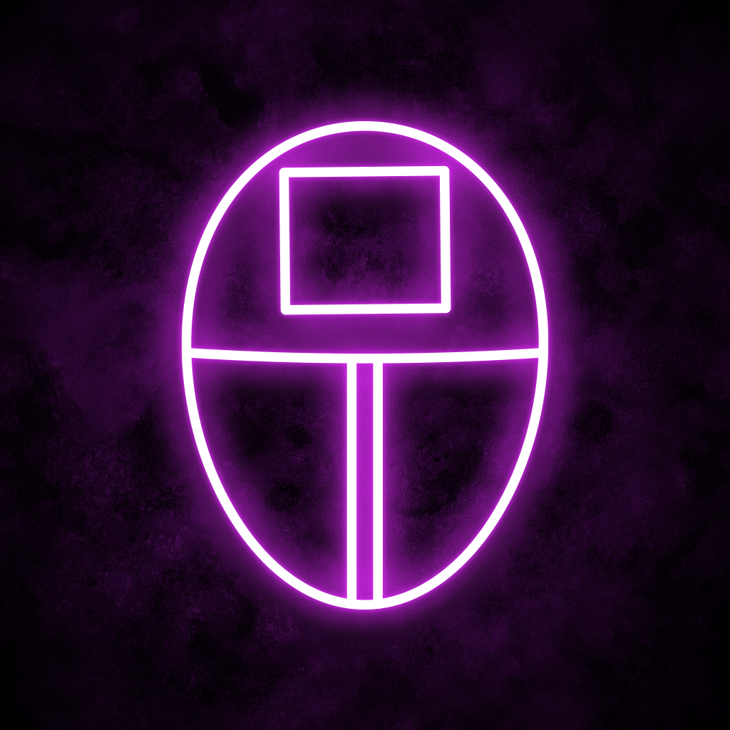 "Square Mask" Neon Sign