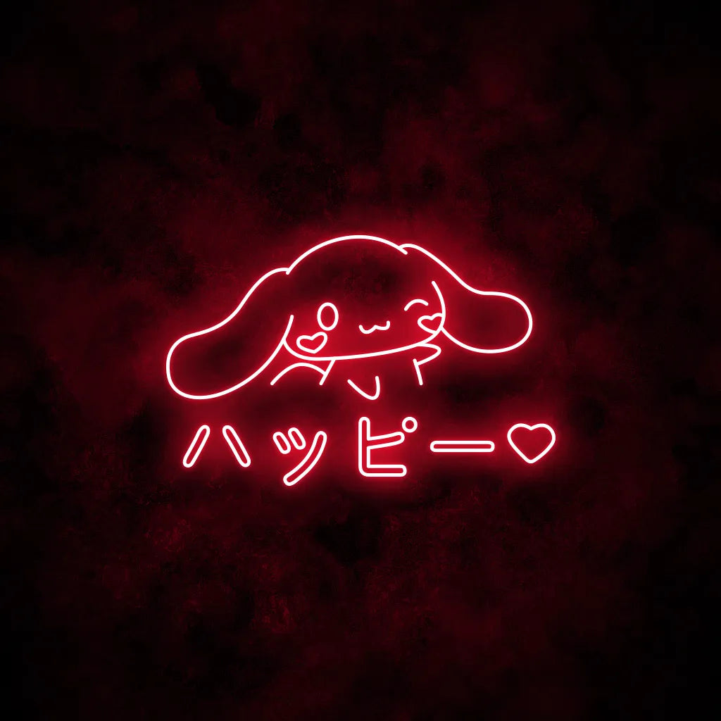 Cinnamoroll Happy Neon Sign Red