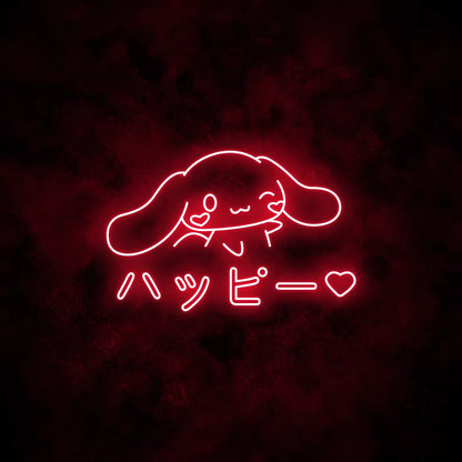 Cinnamoroll Happy Neon Sign Red
