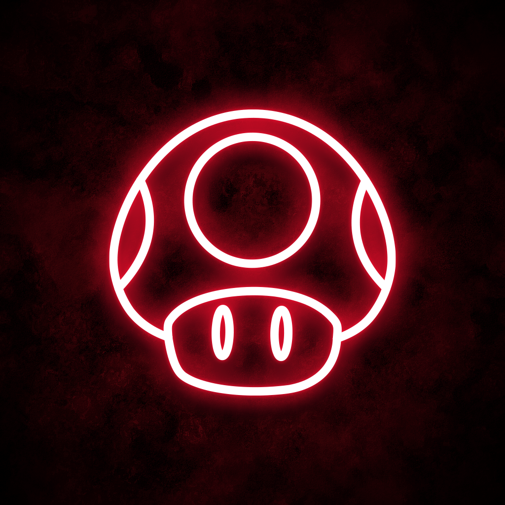 "Super Mushroom" Neon Sign