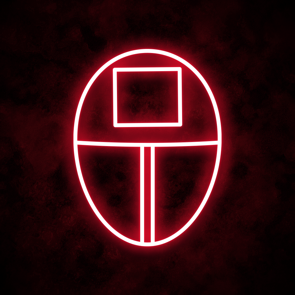 "Square Mask" Neon Sign