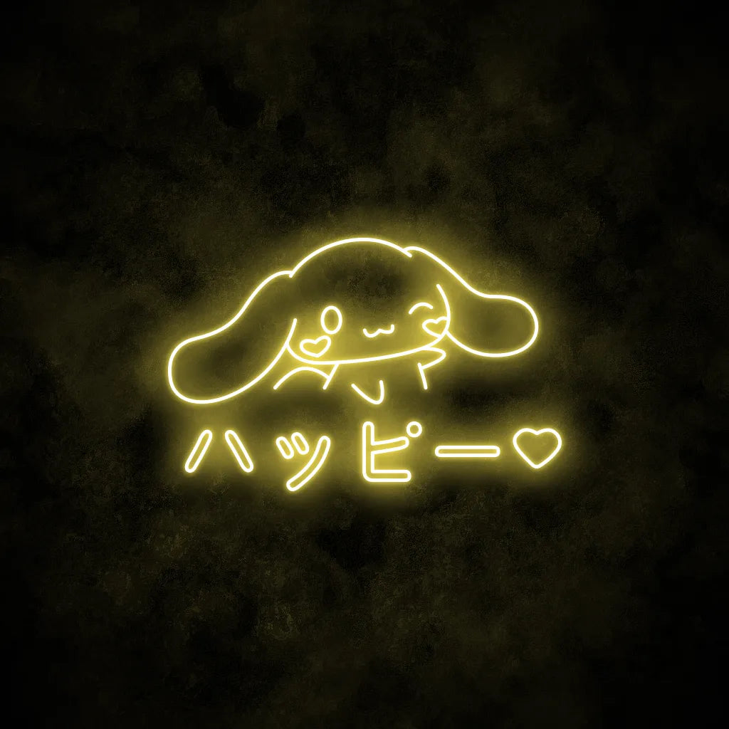 Cinnamoroll Happy Neon Sign Yellow