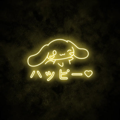 Cinnamoroll Happy Neon Sign Yellow