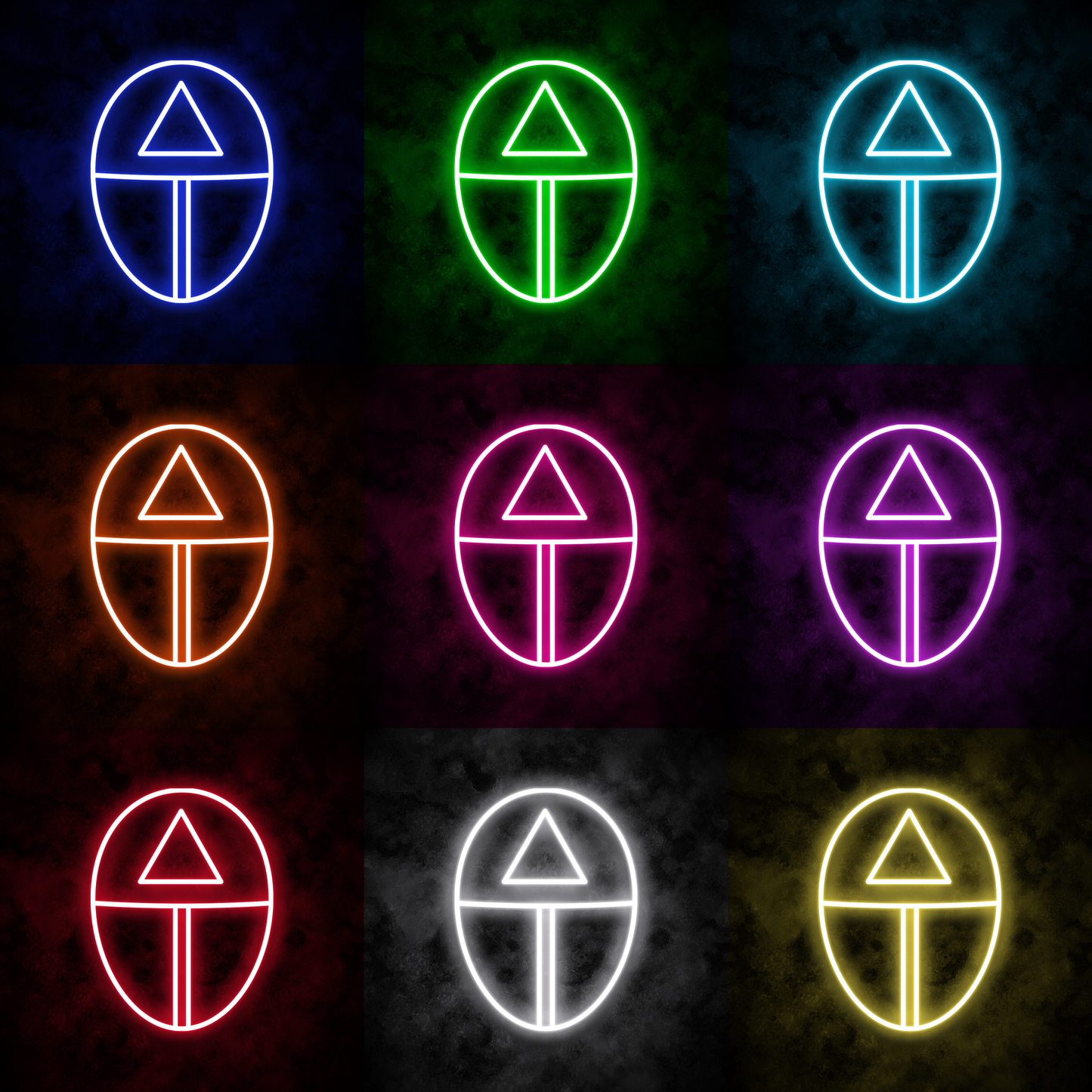 "Triangle Mask" Neon Sign