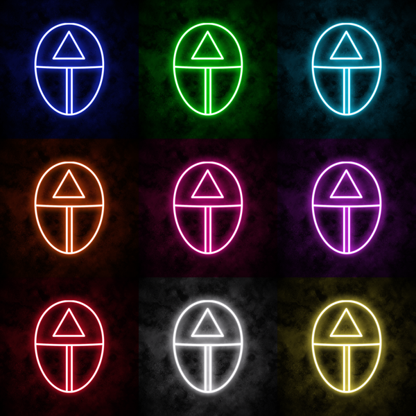 "Triangle Mask" Neon Sign