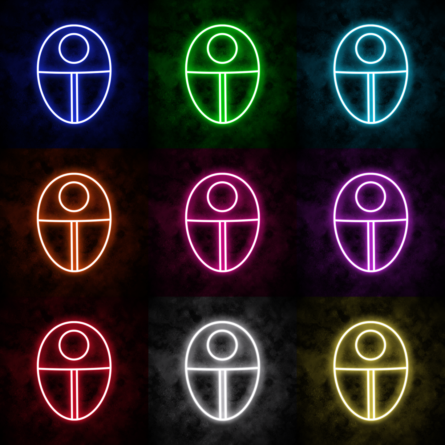 "Circle Mask" Neon Sign