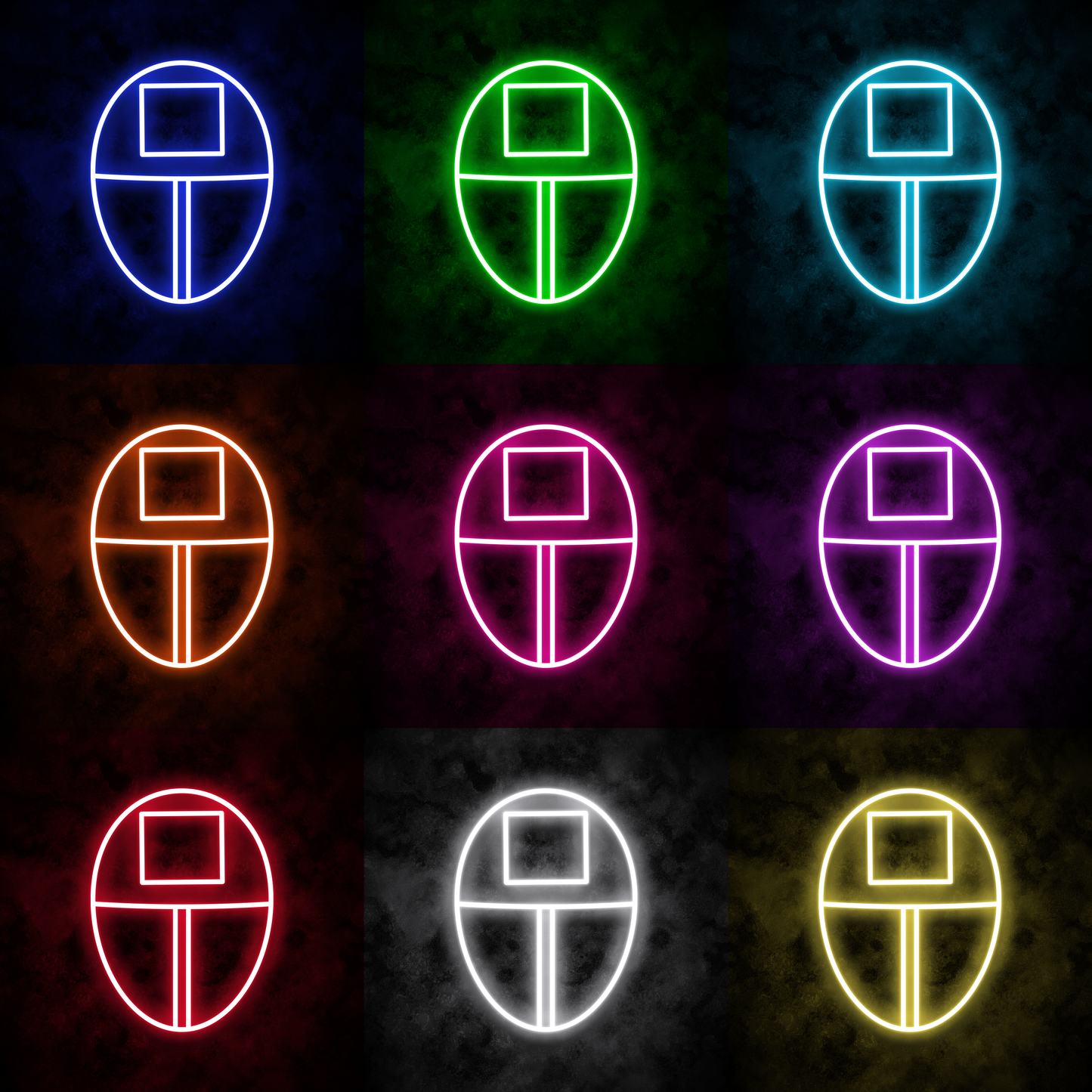 "Square Mask" Neon Sign