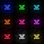 "All we have is now" Neon Sign