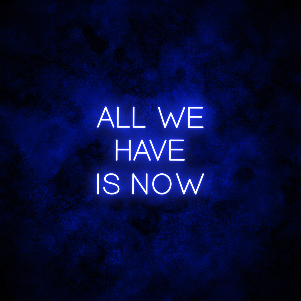 "All we have is now" Neon Sign
