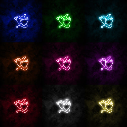 "Devil & Angel Hearts" Neon Sign