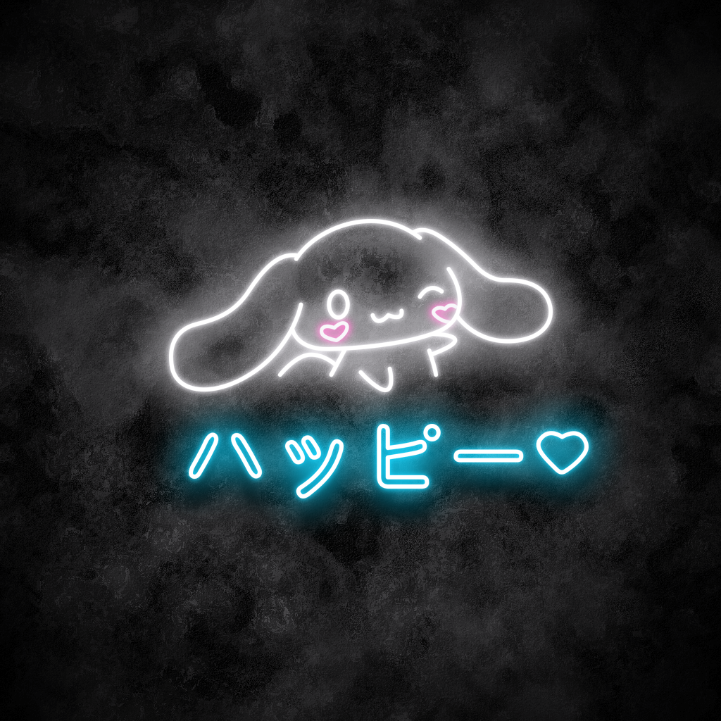 "Cinnamoroll Happy" Neon Sign