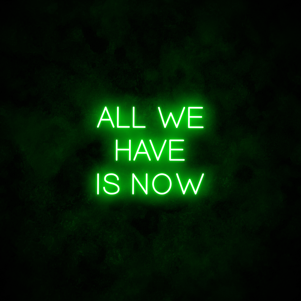 "All we have is now" Neon Sign