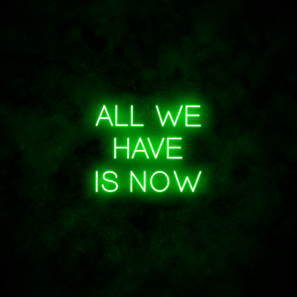 "All we have is now" Neon Sign