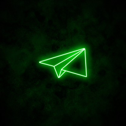 "Paper Airplane" Neon Sign