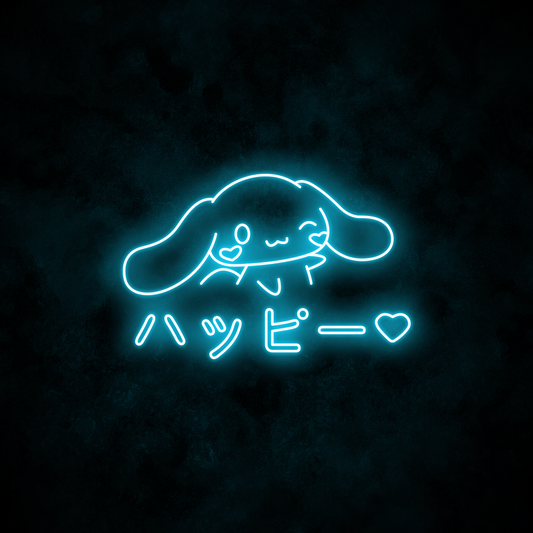 "Cinnamoroll Happy" Neon Sign