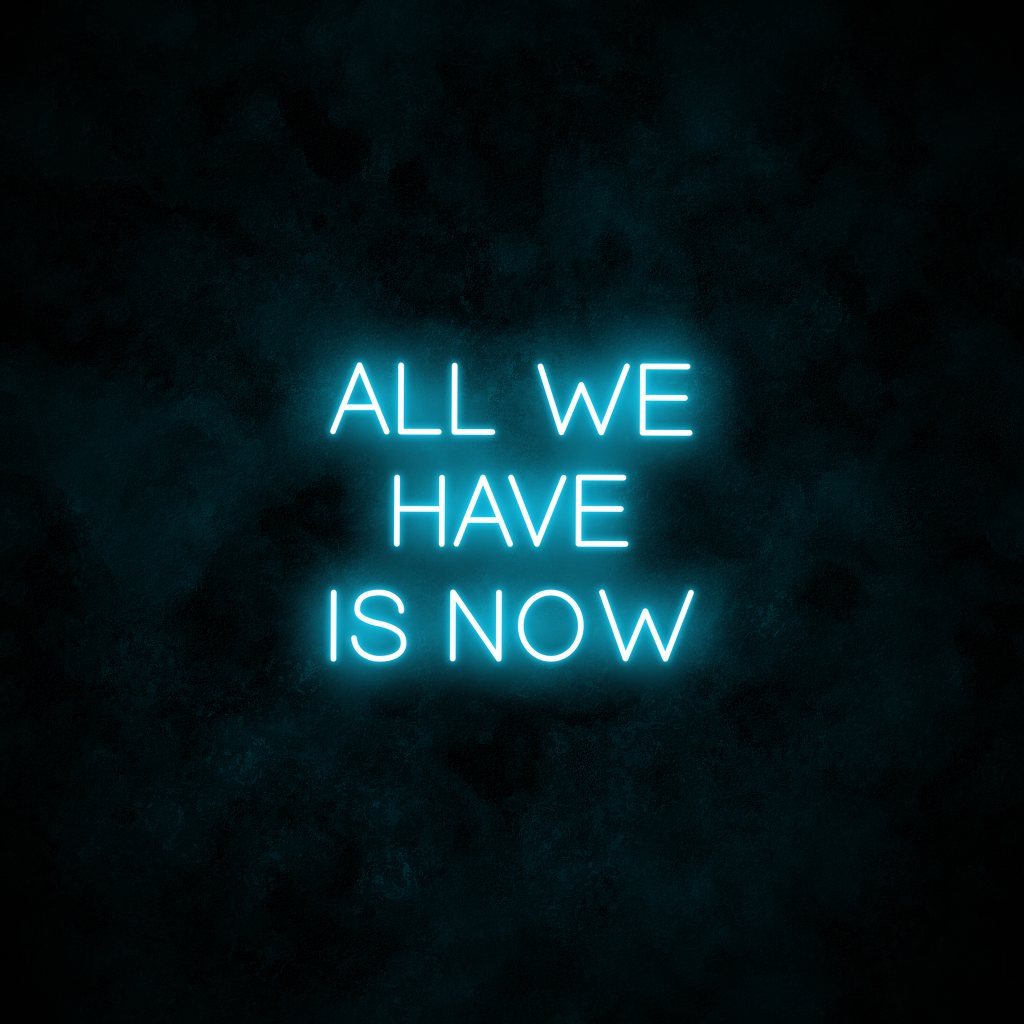 "All we have is now" Neon Sign