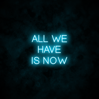 "All we have is now" Neon Sign