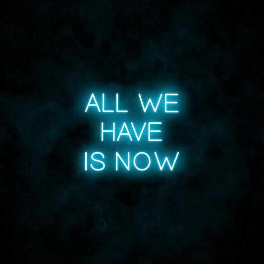 "All we have is now" Neon Sign