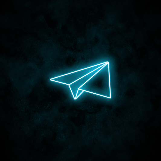 "Paper Airplane" Neon Sign