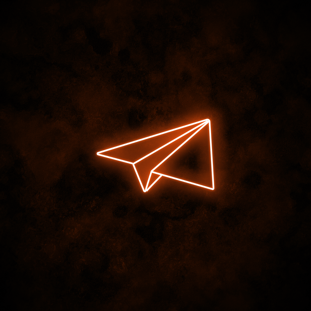 "Paper Airplane" Neon Sign