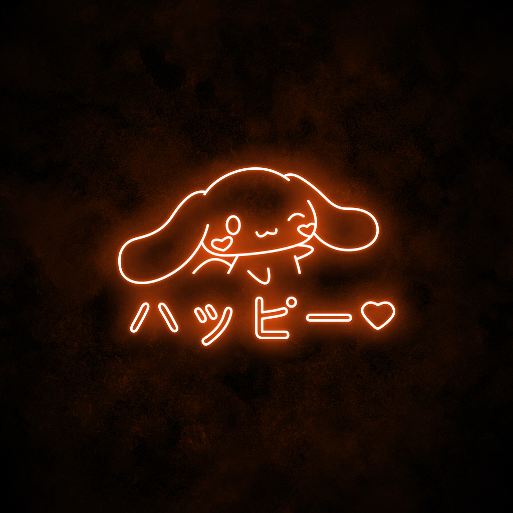 "Cinnamoroll Happy" Neon Sign