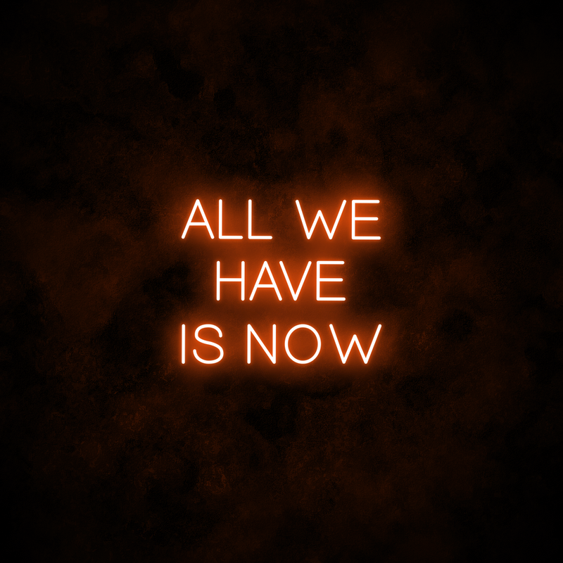 "All we have is now" Neon Sign