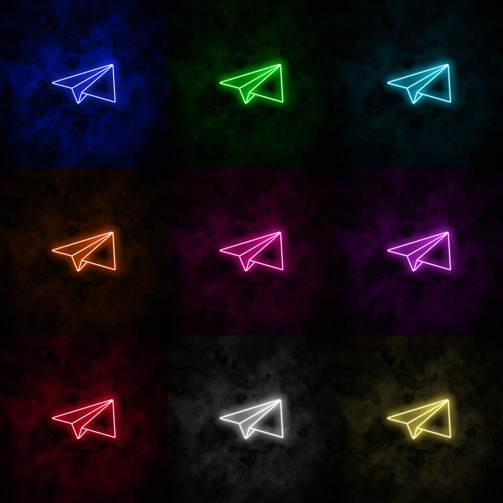 "Paper Airplane" Neon Sign