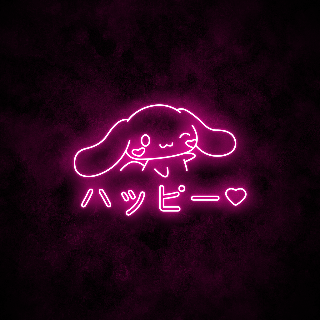 "Cinnamoroll Happy" Neon Sign