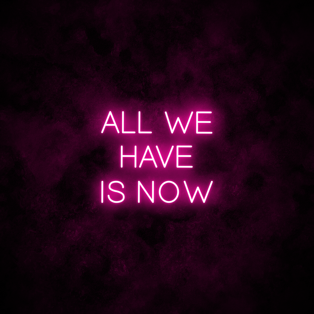 "All we have is now" Neon Sign