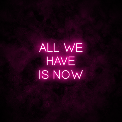 "All we have is now" Neon Sign