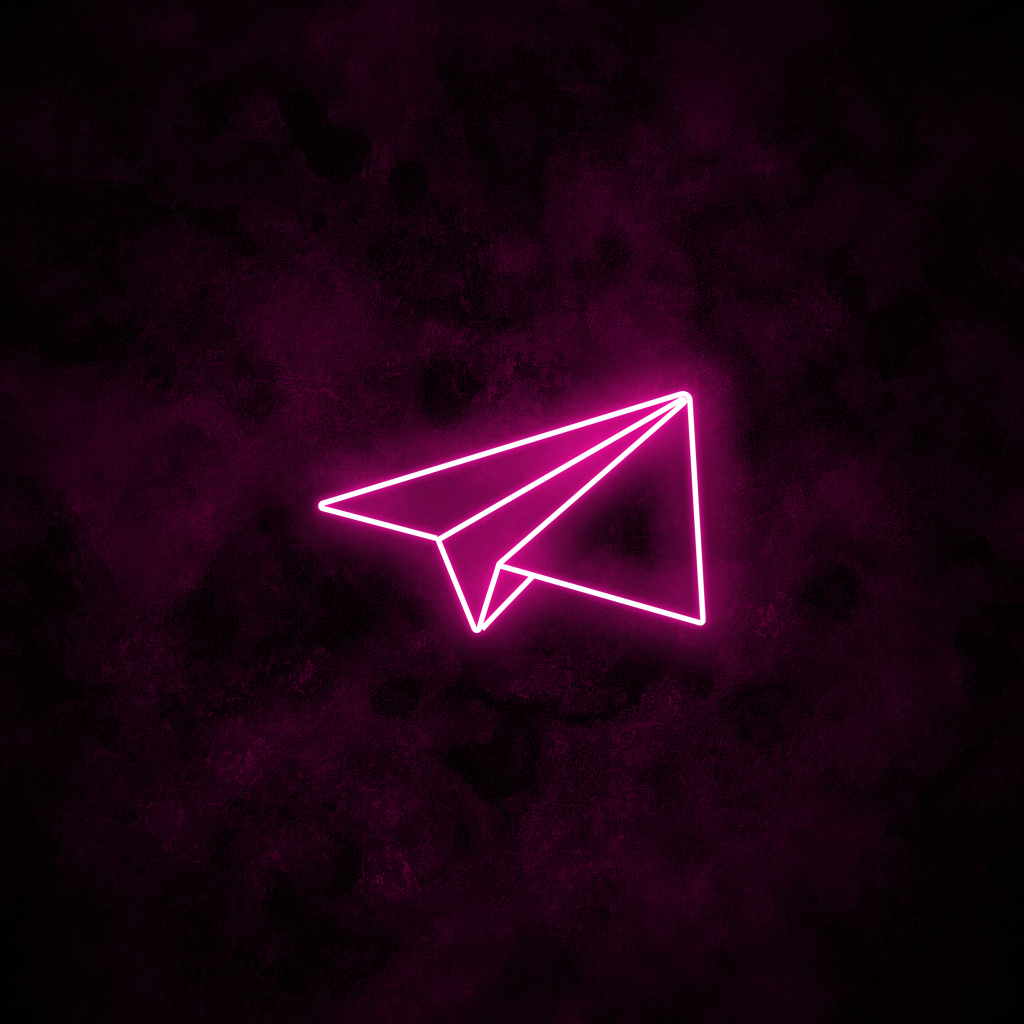 "Paper Airplane" Neon Sign