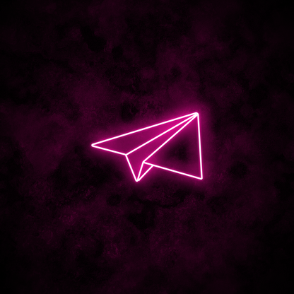 "Paper Airplane" Neon Sign