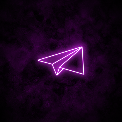 "Paper Airplane" Neon Sign