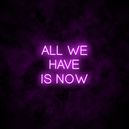 "All we have is now" Neon Sign