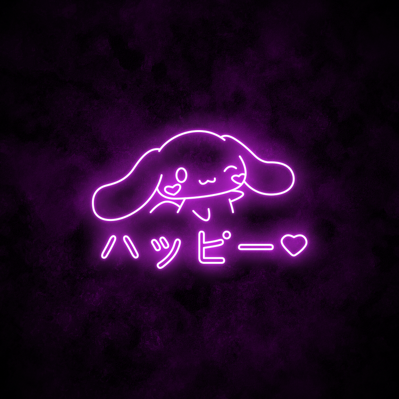 "Cinnamoroll Happy" Neon Sign